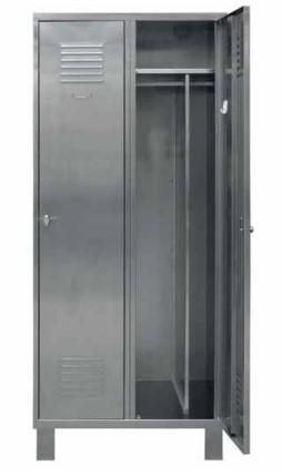 Vestiaires inox - Gamme industrie propre 3 cases sur pieds - Résistance à la corrosion_0
