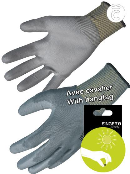 Gant de manutention - Support polyester sans couture - Jauge 13 - Enduction PU - CNYM713PUG_0