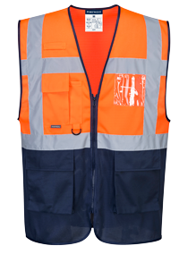 Gilet executive hi-vis bicolore meshair orange marine c377, xxl_0