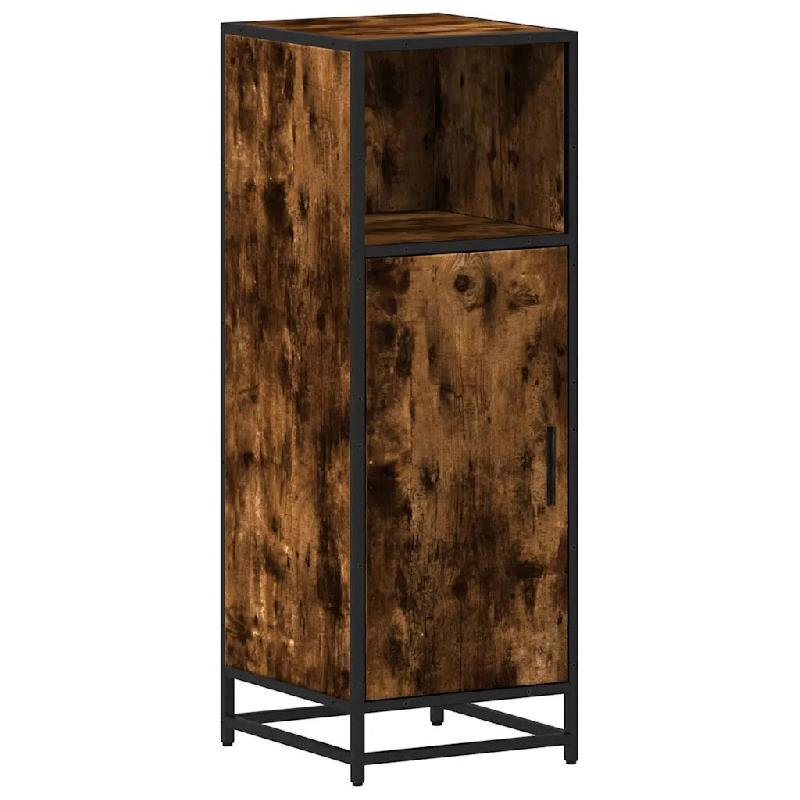 Helloshop26 - Armoire de rangement salle de bain 35 x 37,5 x 100 cm avec porte flexible style industriel en bois d'ingénierie chêne 02_0049636 - mé_0