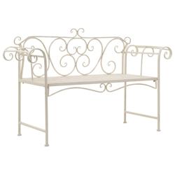 Helloshop26 - Banc de jardin meuble de patio d'extérieur terrasse 132 x 46 x 85 cm métal antique blanc 02_0011238 - 3000616447760_0