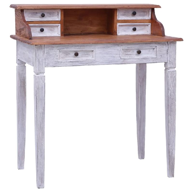 Helloshop26 - Bureau table poste de travail meuble d'ordinateur informatique étude d'écriture et tiroirs 90 x 50 x 101 cm bois 02_0023768 - Bois mas_0