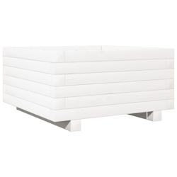 Helloshop26 - Jardinière bac lit surélevé plantes fleurs terrasse jardin 50 x 50 x 26,5 cm bois de pin massif blanc 02_0037633 - 3000214266909_0