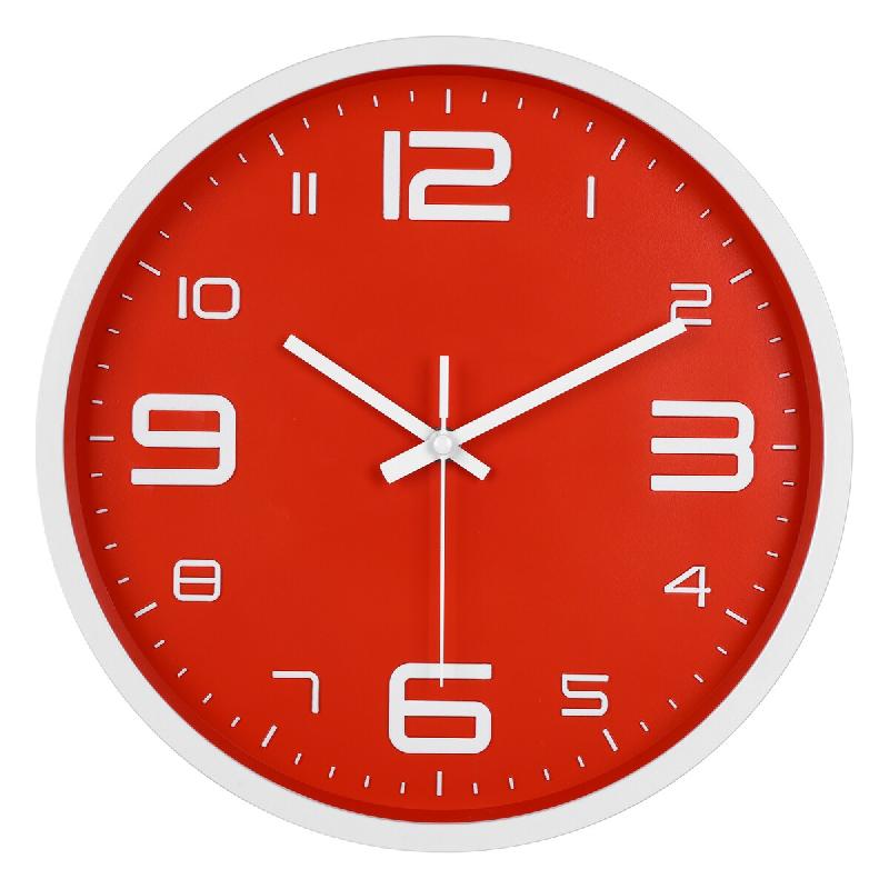 IvoQ Horloge mural 3D moderne - 30 cm - Rouge - 8721335300550_0