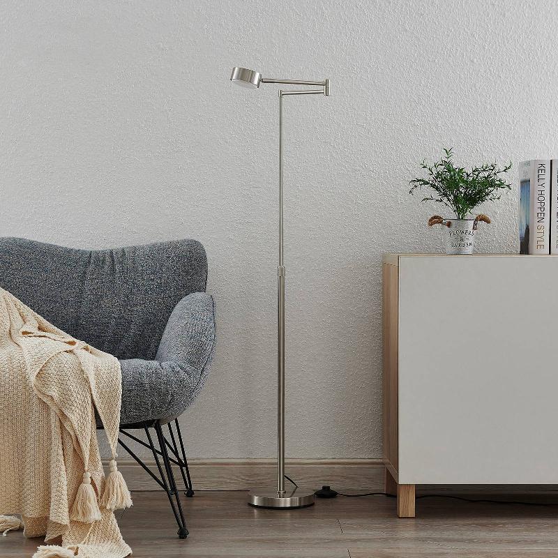LINDBY KAYLOU LAMPADAIRE LED, RÉGLABLE, NICKEL