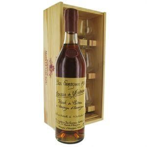 DIGESTIF-EAU DE VIE - ARMAGNAC 1986 COFFRET 3 VERRES DE MONTESQUIOU