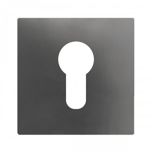 PAIRE DE ROSACES AFFLEURANTES CARRÉES EN INOX GRIS TITANIUM - SÉRIE EZ180Q - CLÉ I KARCHER DESIGN