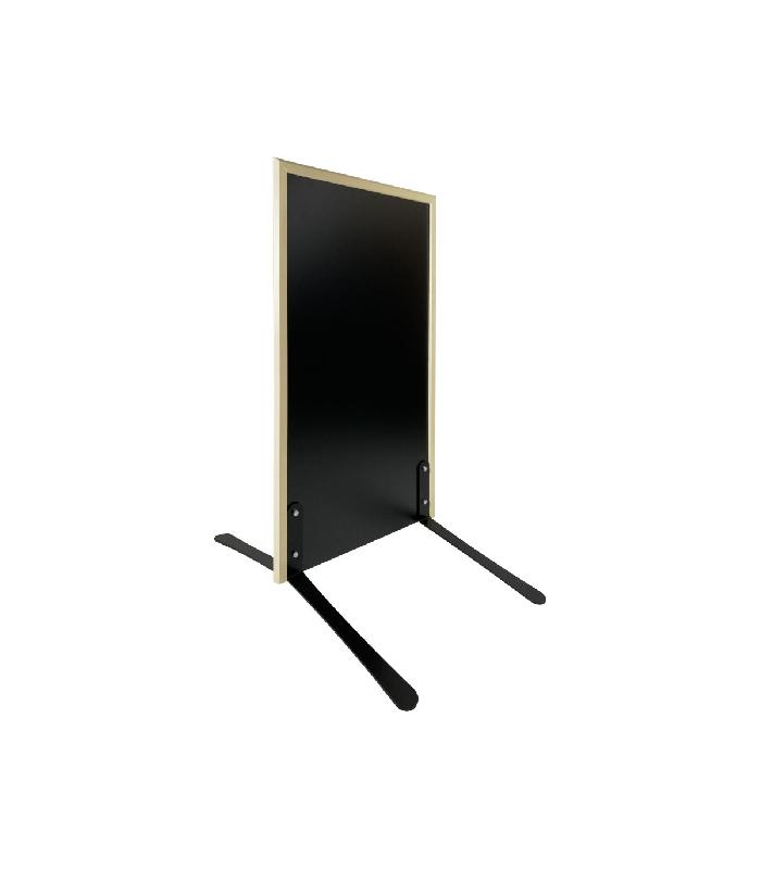 Panneau trottoir cadre bois sur piétement noir effet ressorts - 105 x 56 cm - Référence : PFN132BRUT_0