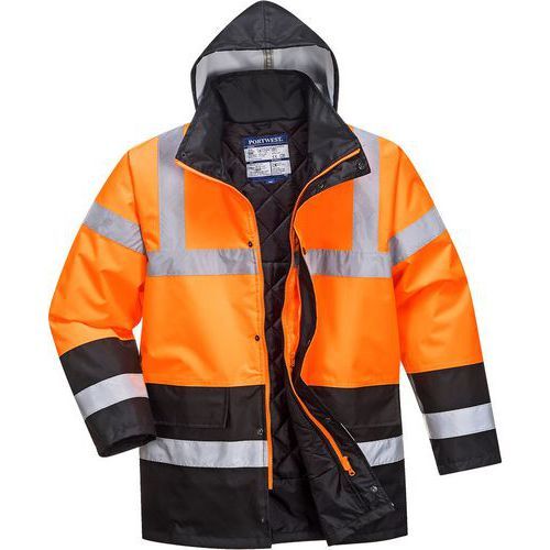 PARKA HAUTE-VISIBILITÉ IMPERMÉABLE S467 NOIR/ORANGE S - PORTWEST