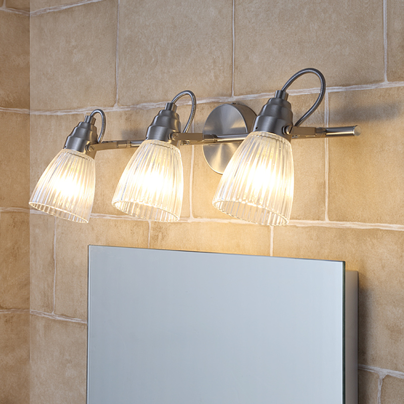 LINDBY SPOT MURAL SALLE DE BAIN KARA À LED G9, 3 LAMPES