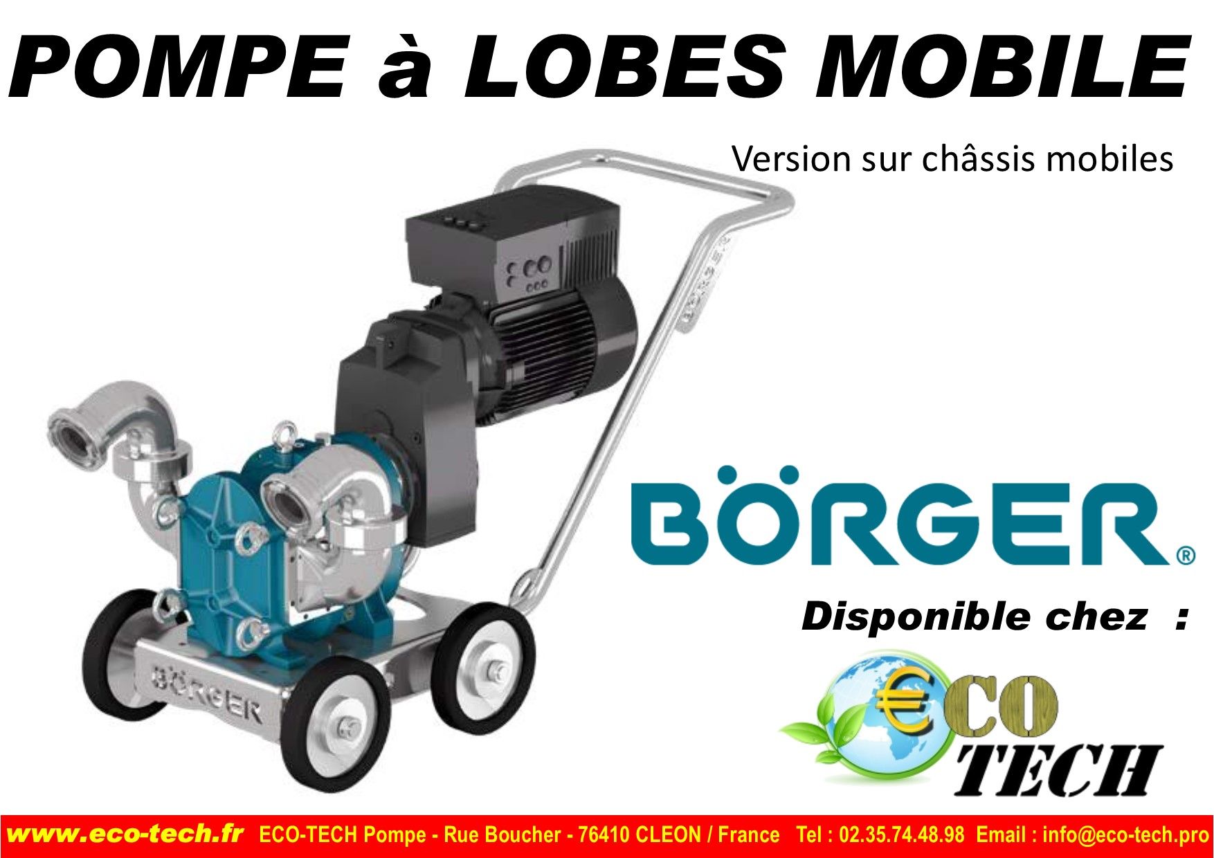 Pompe sur chariot mobile à lobes borger thermique pour mouse d'extinction_0