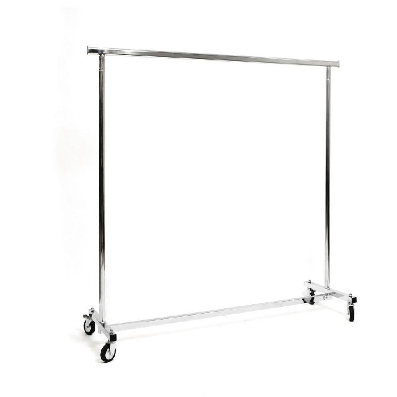 Portant pliable chromé L150-220 cm - Hauteur fixe 146,5 cm - Capacité 80 kg_0