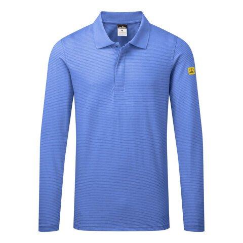PORTWEST AS23 POLO MANCHES LONGUES ESD BLEU HAMILTON - TAILLE XXL