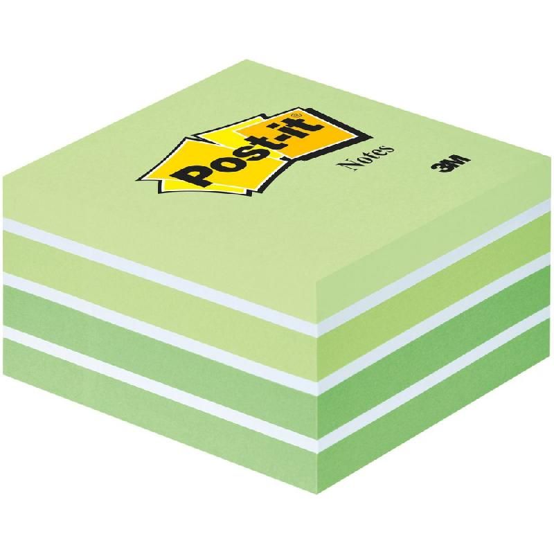 POST-IT® CUBE DE 450 NOTES ADHÉSIVES (2028-G) - 76 X 76 MM - COULEURS VERT