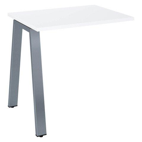 RETOUR DE BUREAU ECLA 80 X 60 CM BLANC PIÉTEMENT MÉTAL FINITION ALUMINIUM