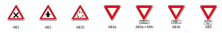 Signaux d'intersection et de priorité type AB - Gammes dimensionnelles et réglementations d'implantation_0