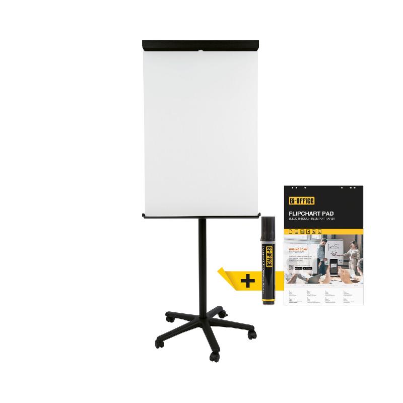 Support à roulettes BI-OFFICE (70x100cm - Magnétique : Oui) - blanc acier EA4806125_0