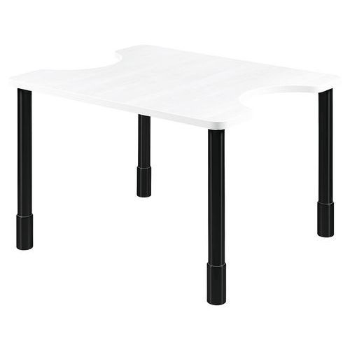 TABLE PMR 110 X 90 CM RÉGLABLE STRATIFIÉ - BLANC/NOIR - SUNSET CREATION