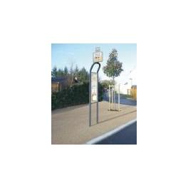 Totem arrêt de bus convivial - Réf 8529400 - Vitrine simple ou double face - Aluminium anodisé et plexichocs_0