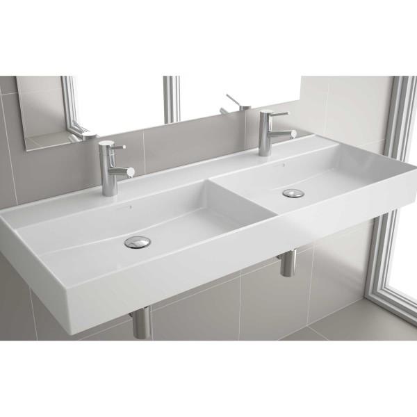VASQUE VENETO 1210 DOUBLE EN PORCELAINE BLANCHE 1210 X 120 X 460 MM - SALGAR 23398