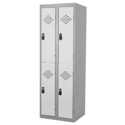 Vestiaires Multicases monoblocs 2 colonnes 2 cases gris / gris largeur 300 mm_0