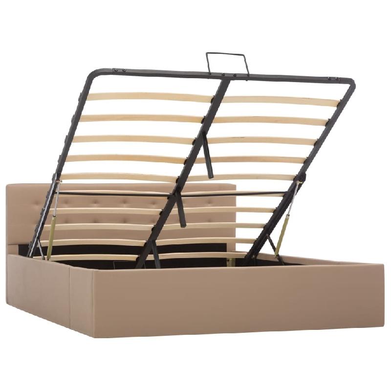 VidaXL Cadre de lit à rangement hydraulique sans matelas 140x200 cm Modèle Yervonia - 285531_0