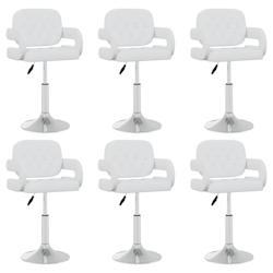 VidaXL Chaises Pivotantes à Manger Lot De 6 Blanc Similicuir - blanc 3089116_0