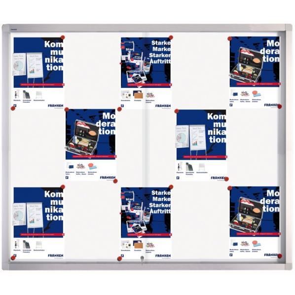 Vitrine intérieure Pro Line 15 x A4 - tableau magnétique verrouillable avec portes coulissantes_0