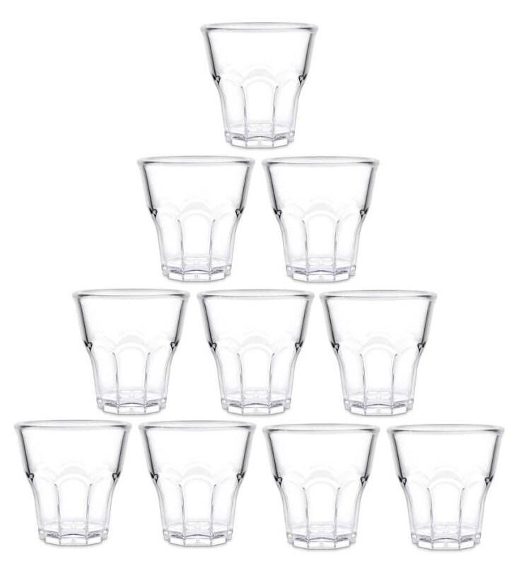 Waf shot 4 cl, set de 10 verres transparents en SAN, produit professionnel - 8005778020825_0