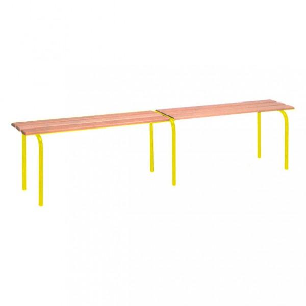 Banc vestiaire sans dossier pieds – 1200 mm Epoxy Jaune_0