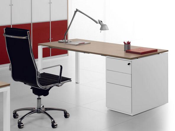 Bureau droit professionnel Prepsto - individuel avec caisson de rangement 3 tiroirs ou 4 tiroirs - Dimensions 140/160/180 x 60/80 cm_0