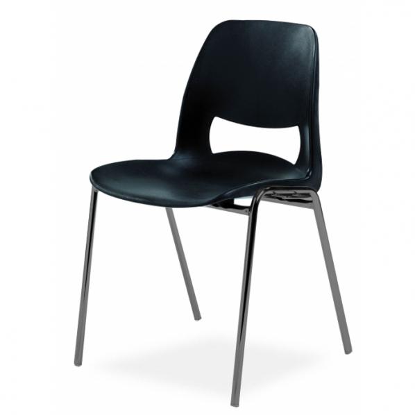 Chaise coque design accrochable pieds noirs - Classe M2 Noir_0