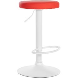 CLP Tabouret de bar Ponte revêtement similicuir Rouge/Blanc - rouge polyester 322067_0