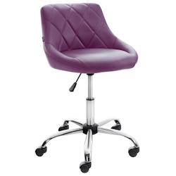 CLP Tabouret de travail Lazio réglable en hauteur et pivotant Violet/Similicuir - violet polyester 321809_0