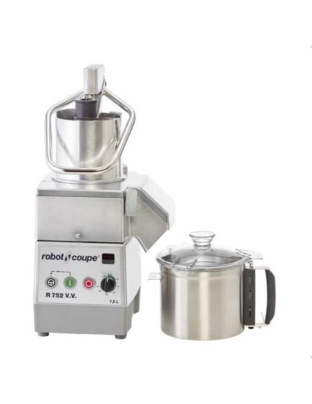 Combiné cutter et coupe-légumes ROBOT COUPE R752VV - Référence R752VV/2115 - Cuve 7,5L en inox - Moteur 1500W - Fabrication française_0