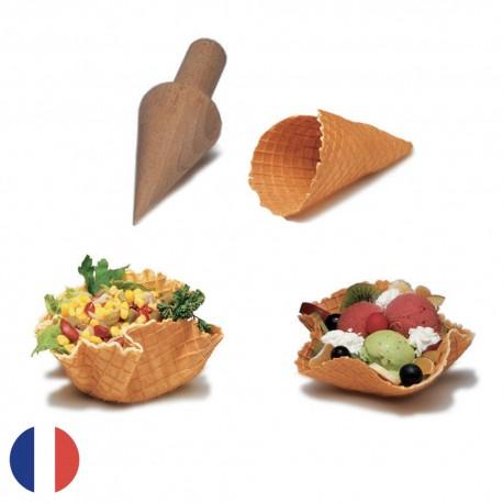 Cône en bois pour gaufrier Snacky Cône Sofraca - idéal pour cornets de glace et tulipes_0