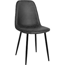 Décoshop26 - Chaise de salle à manger x1 design simple avec pieds en métal noir assise en PVC noir 10_0002078 - noir 3000250830355_0