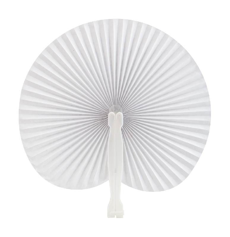 Éventail en plastique - Couleur blanche - Poids 13 g_0