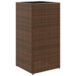 Helloshop26 - Jardinière bac lit surélevé plantes fleurs terrasse jardin 40 x 40 x 80 cm résine tressée marron 02_0037587 - 3000217818105_0