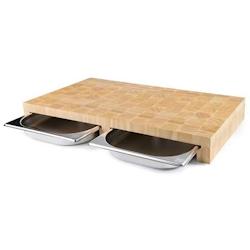LACOR planche à Découper en Bois - Tiroirs 2 x GN 1/2 - 8414271605918_0