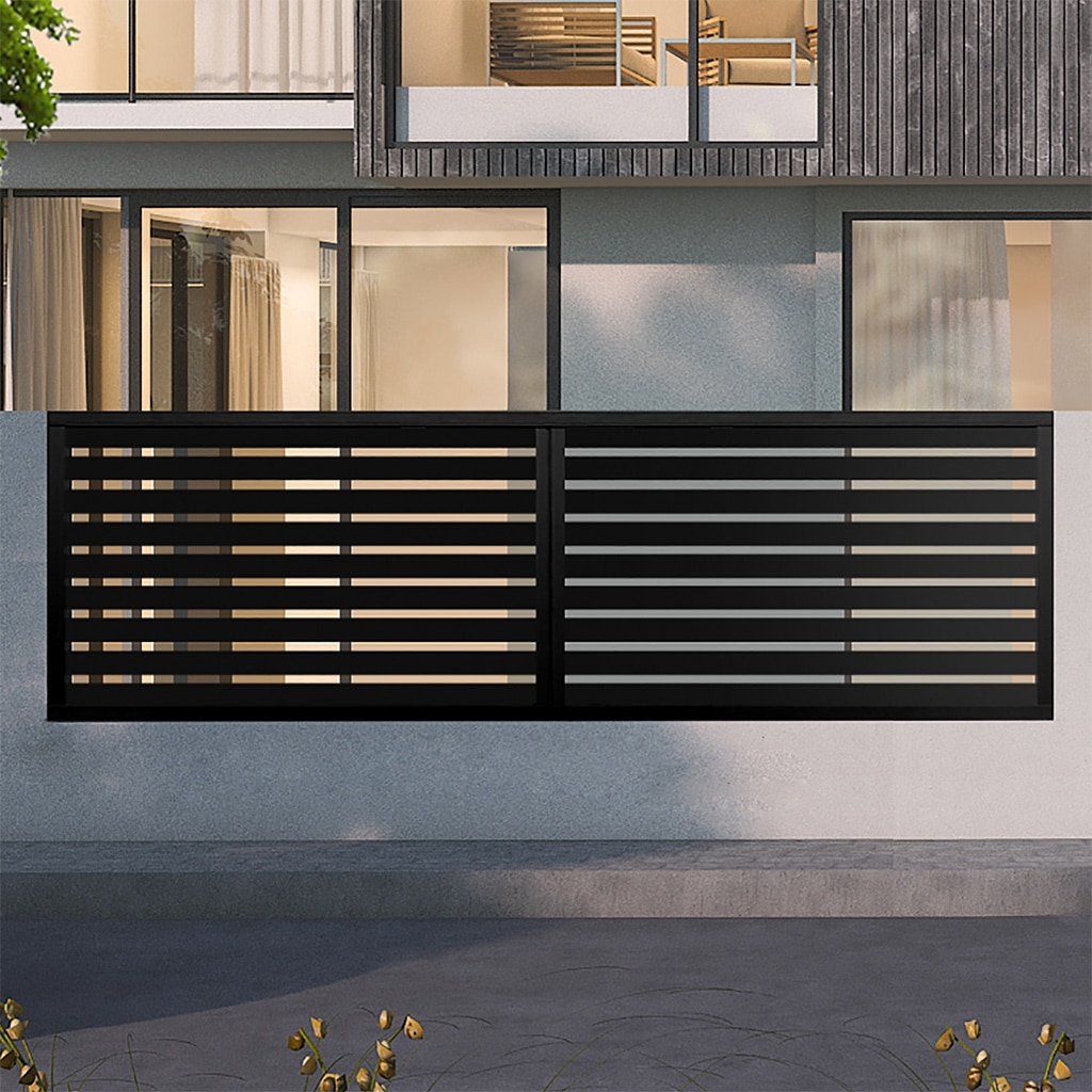 Louvain - Clôture en aluminium - design minimaliste à lames horizontales - thermolaquage - garantie 10 ans_0