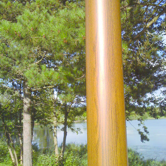 Mât composite à texture bois pour éclairage public ou support d'équipements - Hauteur 7m - Type Natural_0
