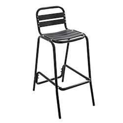 Oviala Business Tabouret haut en aluminium anodisé noir - noir aluminium 112469_0