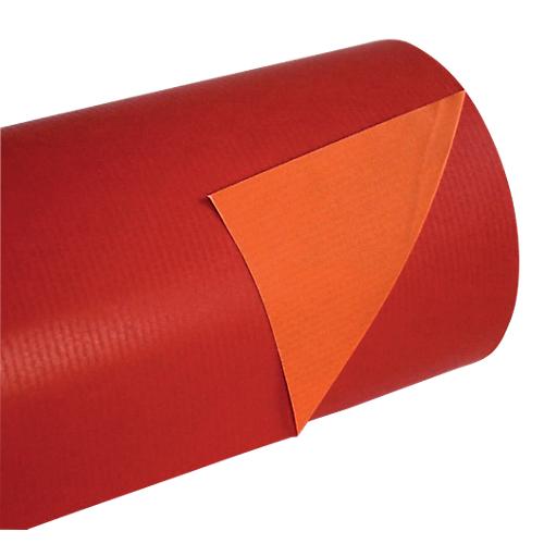 PAPIER CADEAU RÉVERSIBLE 100M (L) X 700MM (L) ROUGE  ORANGE