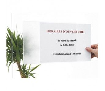 Porte affiche autocollante format A4 - Trophées de France - fixation sur vitre, mur ou armoire - visuel recto-verso - adhésif incolore_0