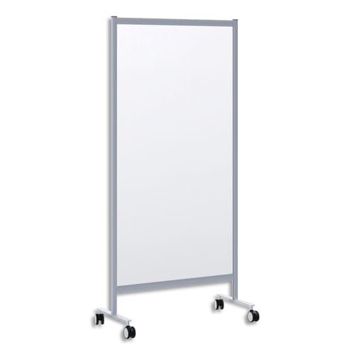 Paperflow cloison de protection mobile simple cadre aluminium, panneau pmma p0,3 cm l85,5 x h180 x p39 cm_0