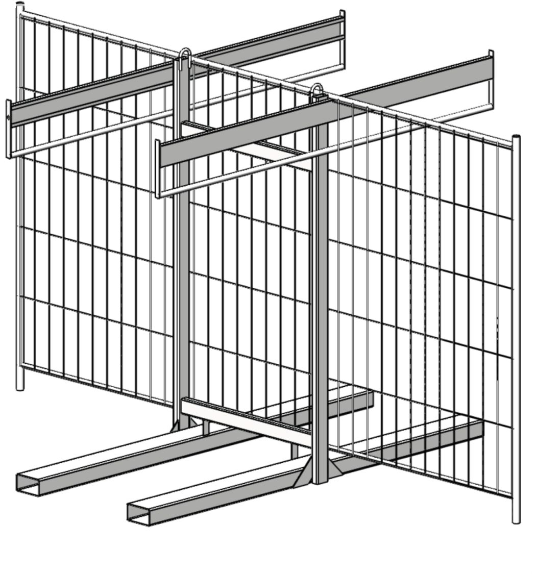 Rack à clôtures - Fabrication française - Personnalisable pour clôtures et barrières de chantier_0