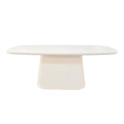 SIT Möbel Table basse | Plateau en forme de bateau | Enduit blanc naturel à la chaux | L 122 x P 70 x H 46 cm | 14980-10 - blanc 14980-10_0