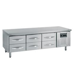 Soubassement réfrigéré 6 tiroirs GN 1/1 - 262 L | 1795x700x670 mm | Tefcold - UC5360 - 16537_0