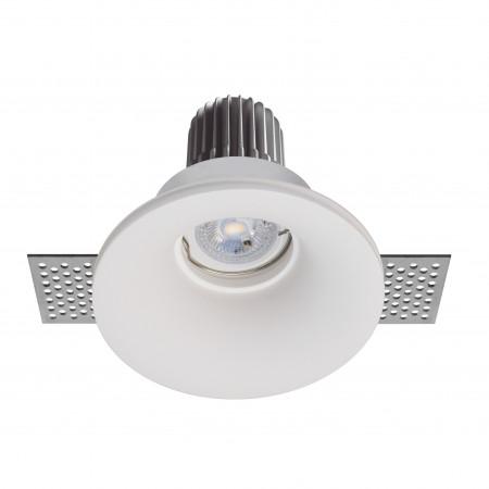 Spot encastré en plâtre Len - GU10 50W max - blanc - forme ronde ou carrée - marque Indeluz_0